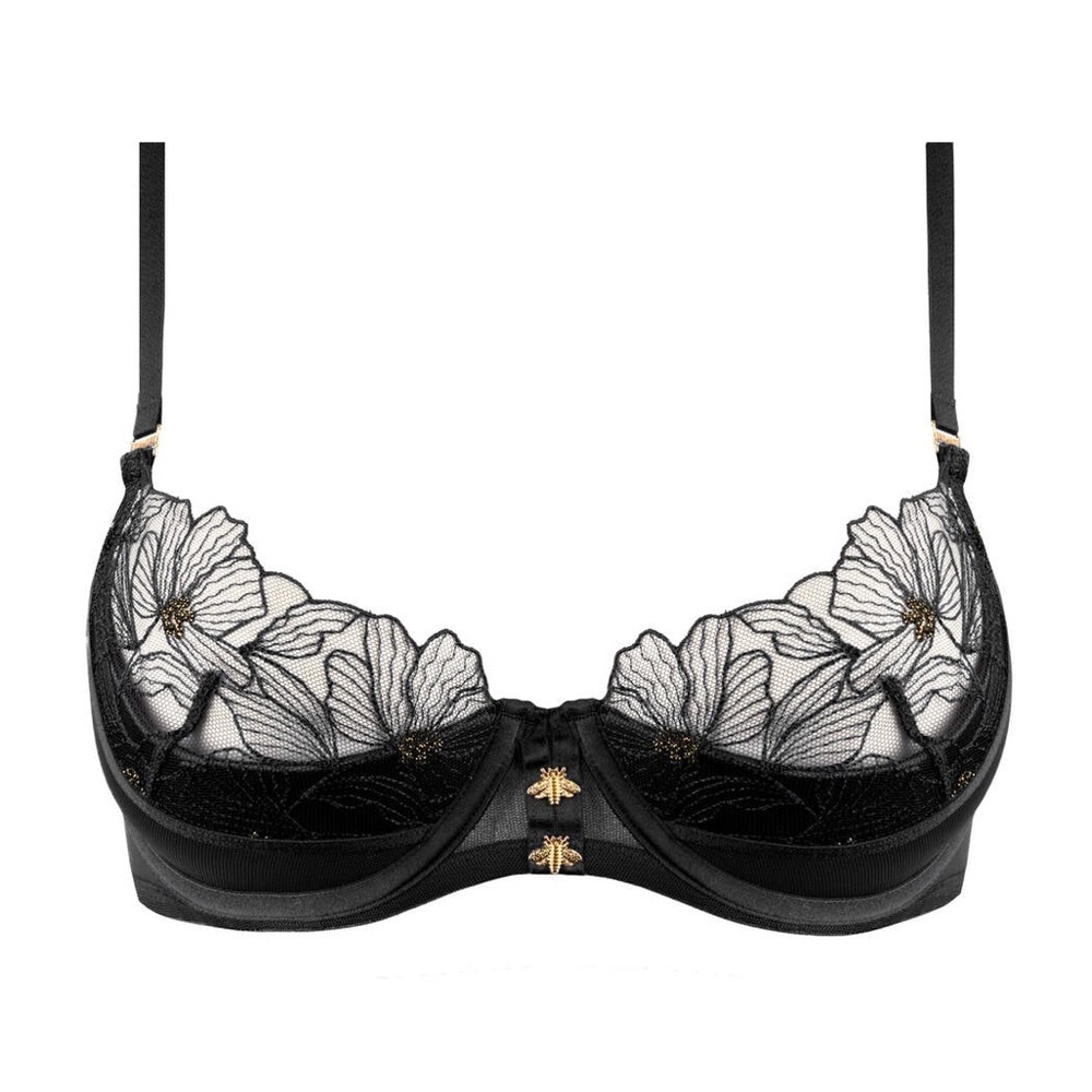 Shikkosa Honey Bees Milano Push Up Bra Black Size 34C